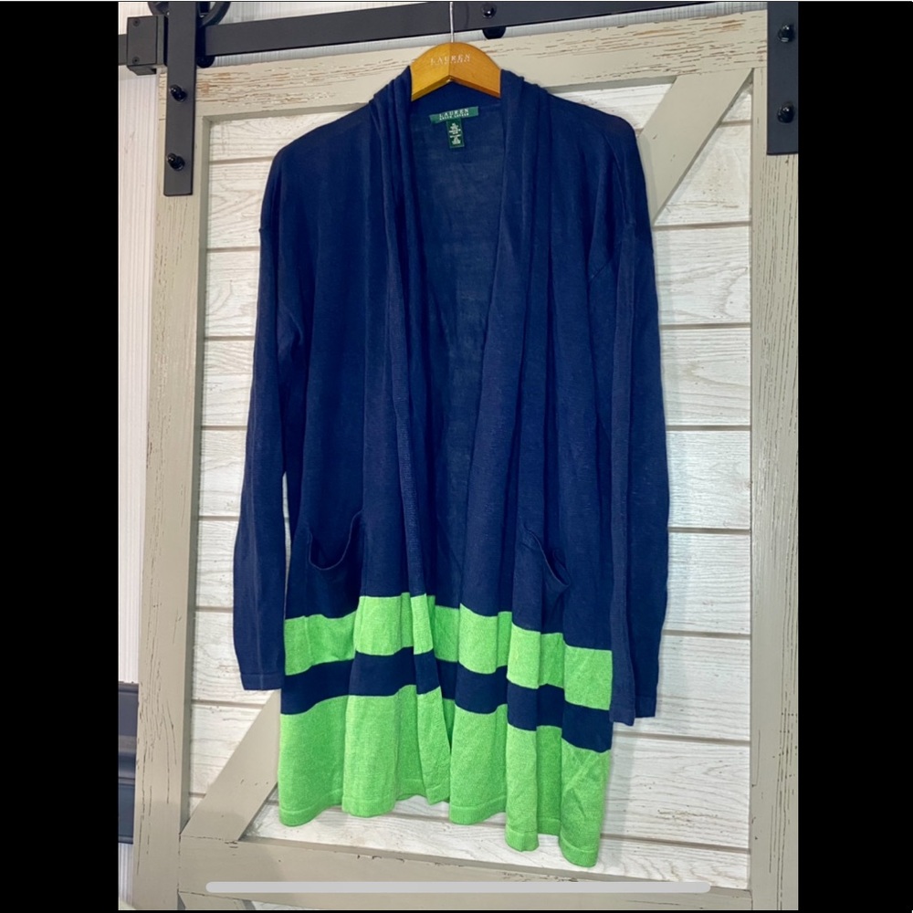 💚💙Fun lengthy Ralph Lauren pocket cardigan💚💙